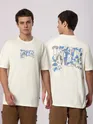 Cream Good Day Printed Oversized T-Shirt